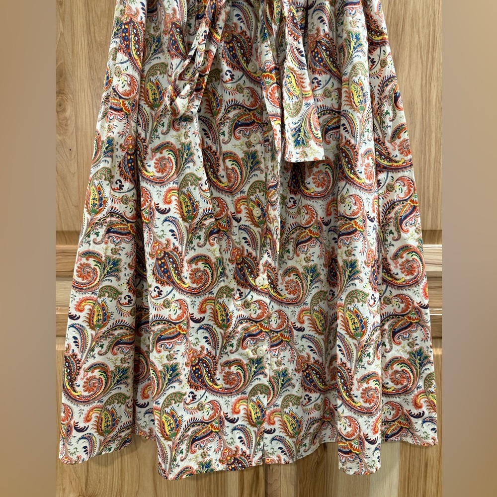 Umgee Multi Color A-Line Button Down Tie Front Pa… - image 3